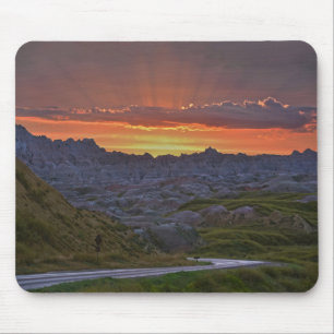 Tapis De Souris Coucher du soleil, parc national des Badlands