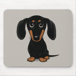 Tapis De Souris Coucou court haïré noir et tan Dachshund