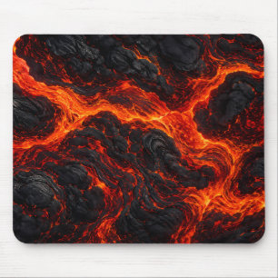 Tapis De Souris Coulée de lave en fusion Texture de feu volcaniq