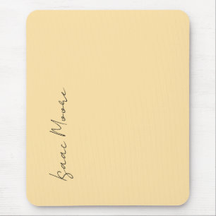 Tapis De Souris Couleur Beige Élégant Simple Nom de Calligraphie S