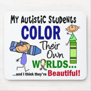 Tapis De Souris COULEUR d'autisme LEURS PROPRES étudiants des