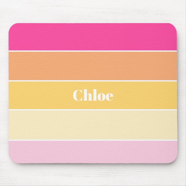 Tapis De Souris Couleur d'été couleur rose jaune personnalisé Band (Devant)