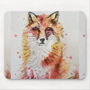 Tapis De Souris Couleur Rouge Vache Aquarelle Peinture Mat Souris 