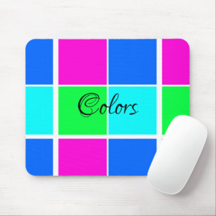 Tapis De Souris Couleurs Bleu Rose Vert Panier Souris!