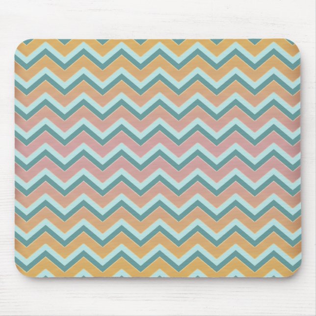 Tapis De Souris Couleurs douces et chaudes ZigZag (Devant)