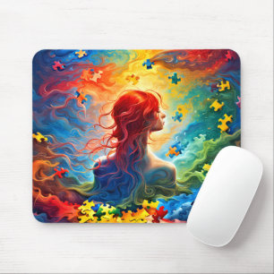 Tapis De Souris Couleurs vives Autisme Maman Mousepad
