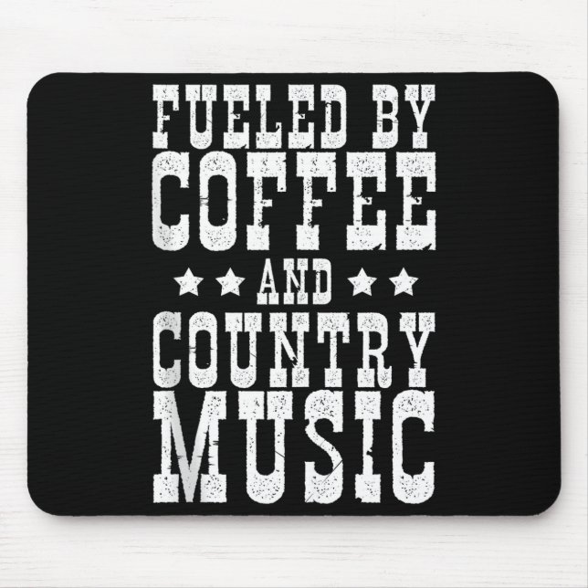 Tapis De Souris Country Music &amp; Coffee - Funny Quote Western M (Devant)