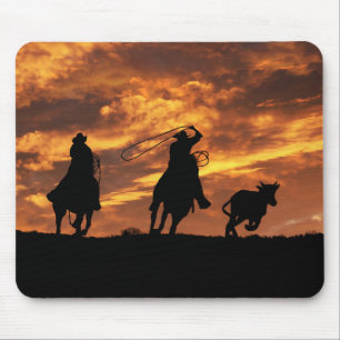 Tapis De Souris Country Western Roping Cowboys