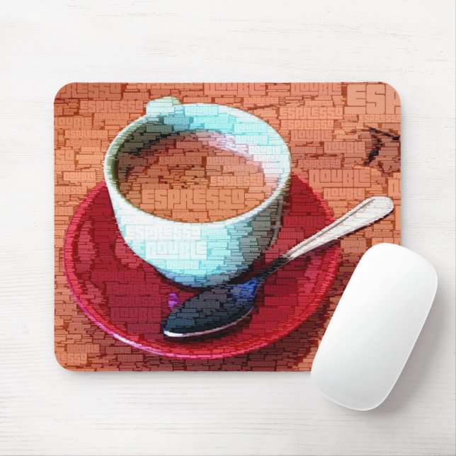 Tapis De Souris Coupe d'Espresso et Cloud de mot cuillère (Avec souris)