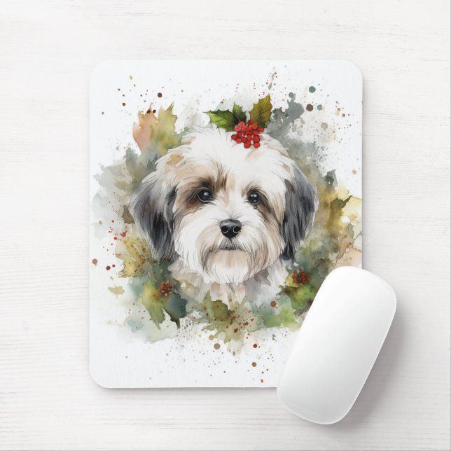 Tapis De Souris Coupe festive de germe de Noël Havanais (Avec souris)