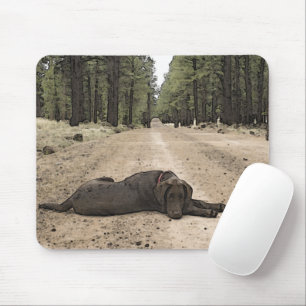 Tapis De Souris Couper Le Chiot Du Laboratoire De Chocolat Sur Un 
