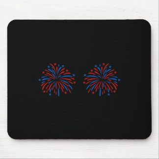 Tapis De Souris Couple Américain Drôle de Feux d'Artifice Ici Just