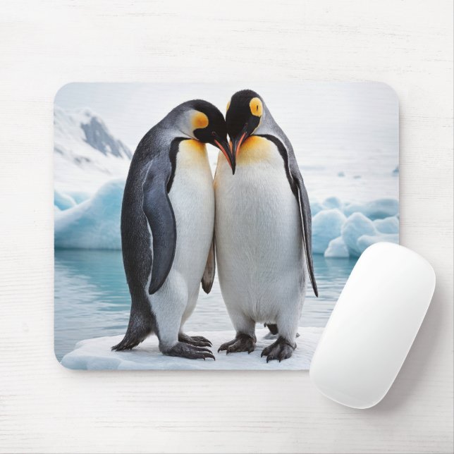 Tapis De Souris Couple De Pingouin Sur Un Iceberg (Avec souris)