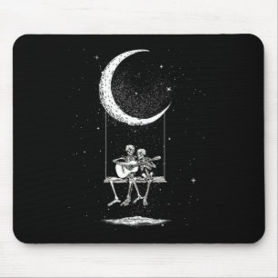 Tapis De Souris Couple de squelettes Lune Balançoire Guitariste Am