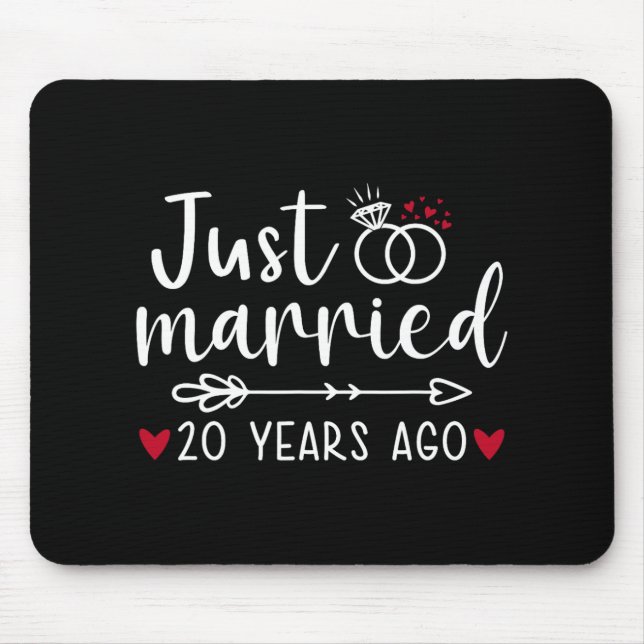 Tapis De Souris Couples mariés mariés drôle mari femme 20e anniver (Devant)