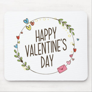 Tapis De Souris Courbe Heureuse Sainte-Valentin simple   Mousepad