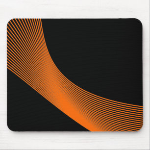 Tapis De Souris Courbes Bézier - Orange sur Noir