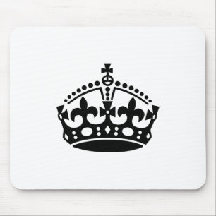 Tapis De Souris Couronne de victoire noire restez calme