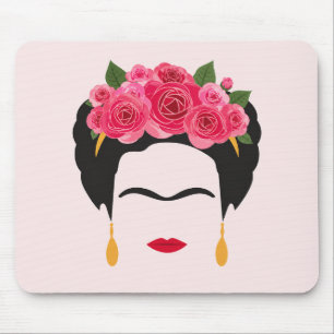 Tapis de souris Couronne florale inspirée de Frida