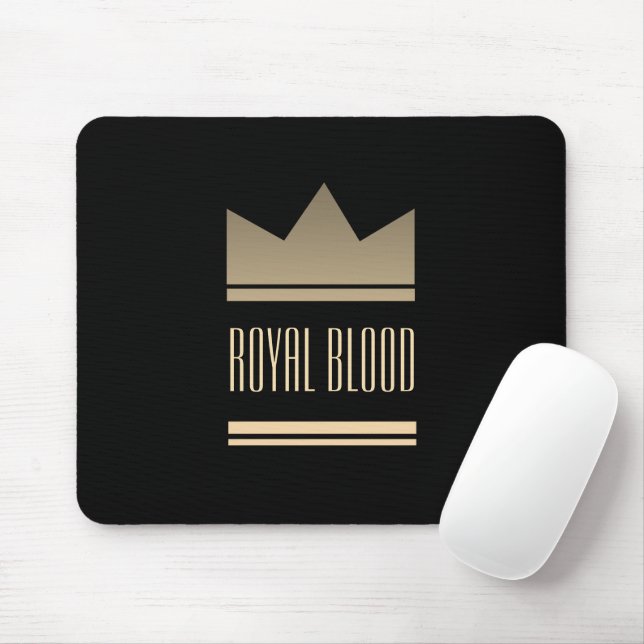Tapis De Souris Couronne Royale en Or Noir (Avec souris)