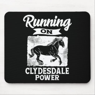 Tapis De Souris Course Sur Clydesdale Power Horseback équitation