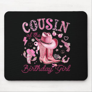 Tapis De Souris Cousine de la fille d'anniversaire vachette rose w