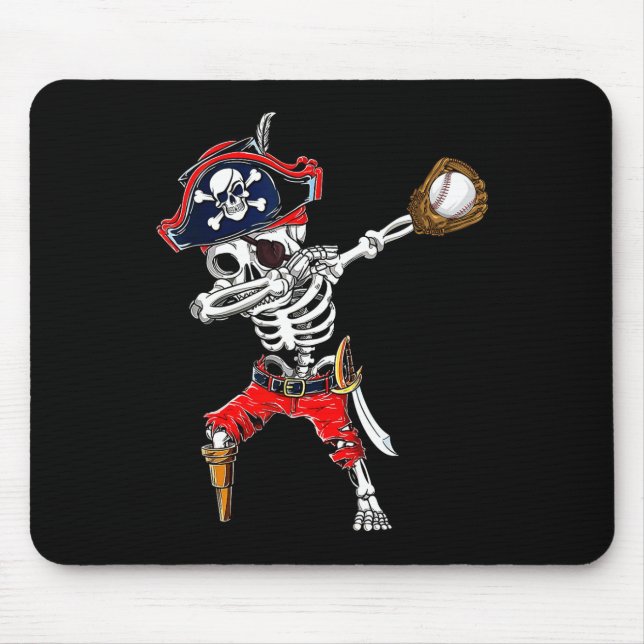 Tapis De Souris Coût d'Halloween de la balle de baseball Skeleton  (Devant)