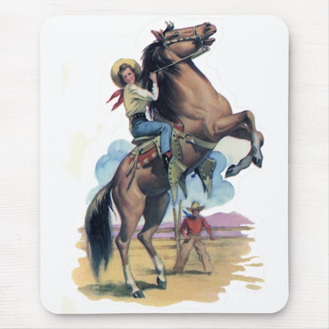 Tapis De Souris Cow-girl sur le cheval (Devant)