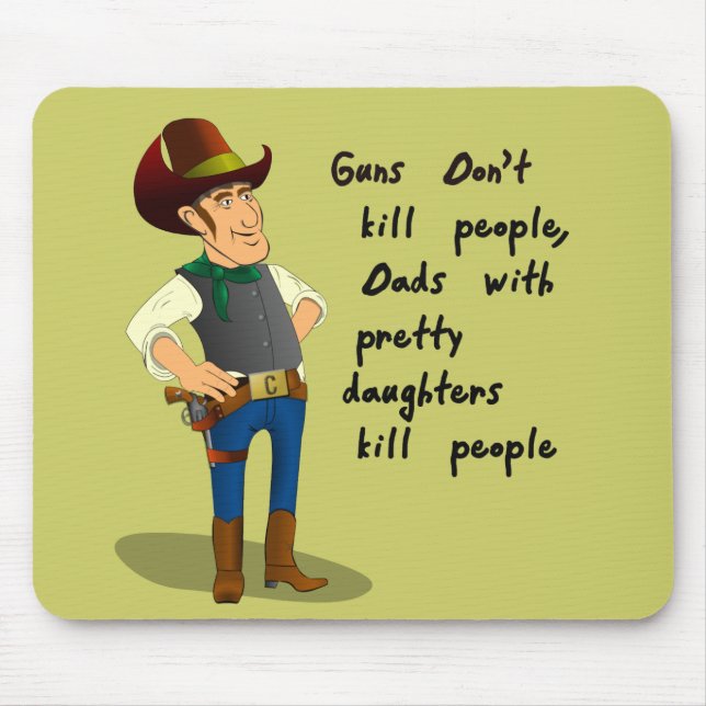 Tapis De Souris Cowboy avec la jolie fille Mousepad (Devant)