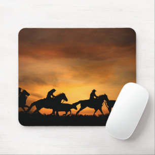 Tapis De Souris Cowboy Cattle Drive Pays Ouest
