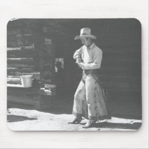 Tapis De Souris Cowboy mangeant d'un beurre d'arachide Can. de