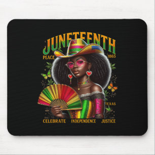 Tapis De Souris Cowgirl Melanin Fille Juneteenth 1865 Fierté Noire