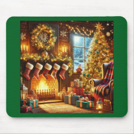 Tapis De Souris Cozy Christmas Fireplace Mouse Pad