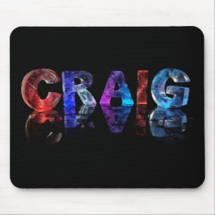 Tapis De Souris Craig nommé dans les lumières 3D
