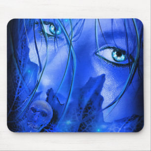 TAPIS DE SOURIS CRAINTE FILLE BLEUE AVEC HABIL