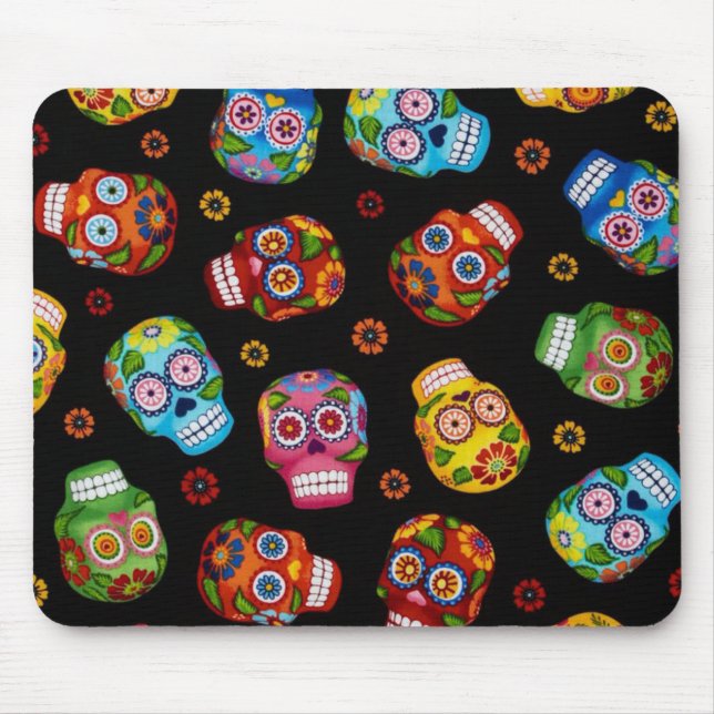 Tapis De Souris Crâne à sucre, Dia de los Muertos #17 (Devant)