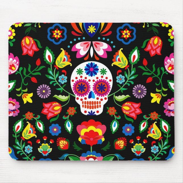 Tapis De Souris Crâne à sucre, Dia de los Muertos #18 (Devant)