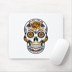 Tapis De Souris Crâne à sucre rose jaune