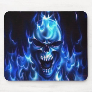 Tapis De Souris Crâne bleu flamboyant