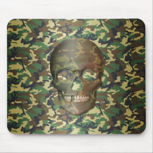 Tapis De Souris Crâne Camo Woodland 3D