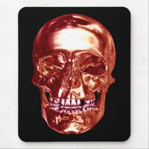 Tapis de souris crâne chrome rouge