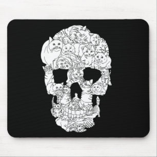 Tapis De Souris Crâne de chat Kitty Skeleton Costume d'Halloween T