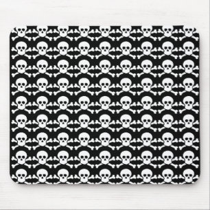 Tapis De Souris crâne de pirate noir et blanc