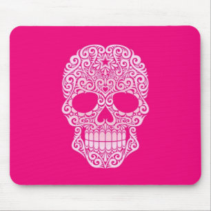 Tapis De Souris Crâne de tourbillonnement rose de sucre