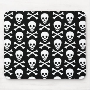 Tapis De Souris Crâne d'Emo et motif d'os