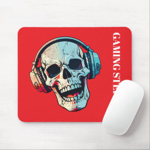 Tapis De Souris Crâne effrayant personnalisé avec dégradé sur fond