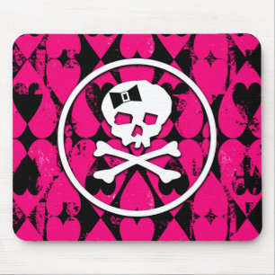 Tapis De Souris Crâne et coeurs Emo Art