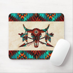 Tapis De Souris Crâne Et Flèches De Buffalo Du Sud-Ouest