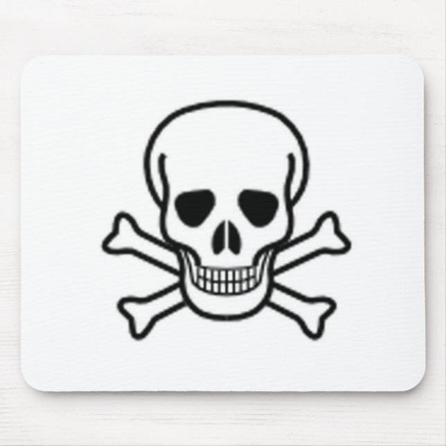 Tapis De Souris Crâne et os croisés (Devant)