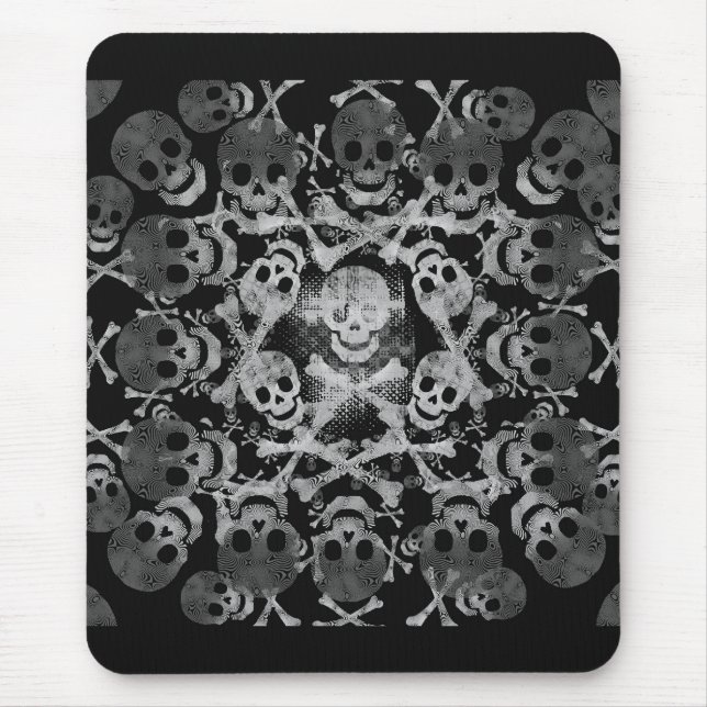 Tapis De Souris crâne et os croisés (Devant)